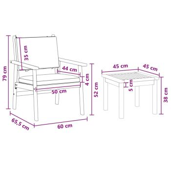 6-teiliges Garten-Esszimmer-Set mit Kissen aus massivem Akazienholz