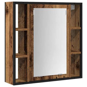 2-teiliges Badezimmermöbel-Set aus altem Holzwerkstoff