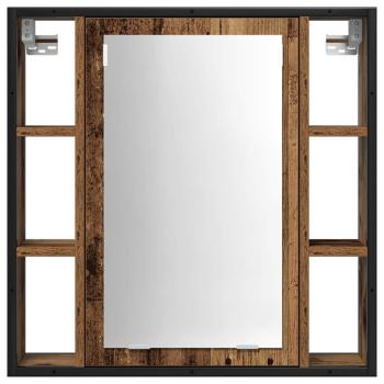 2-teiliges Badezimmermöbel-Set aus altem Holzwerkstoff