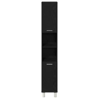 Badezimmermöbel Set 4 Teile Schwarz Eiche Holzwerkstoff Stauraum