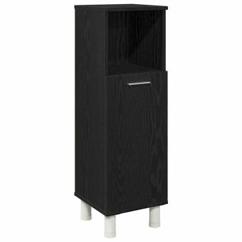 Badezimmermöbel Set 4 Teile Schwarz Eiche Holzwerkstoff Stauraum