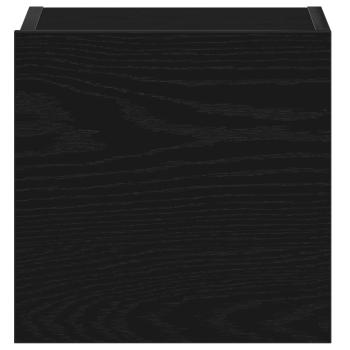 3-teiliges Wand-Montage TV-Schrank Set Schwarz Eichenholz Spanplatte