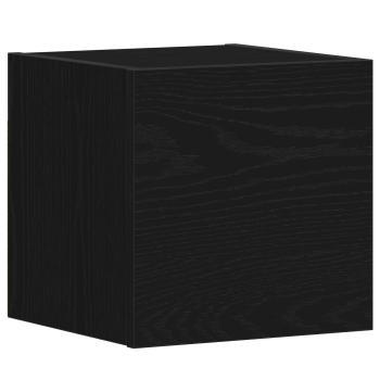 3-teiliges Wand-Montage TV-Schrank Set Schwarz Eichenholz Spanplatte