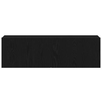 3-teiliges Wand-Montage TV-Schrank Set Schwarz Eichenholz Spanplatte