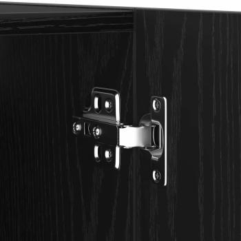 3-teiliges TV-Schrank-Set Wandmontage Schwarzes Eichenholz Werkstoff