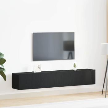 ARDEBO.de - 2-teiliges TV-Schrank-Set Schwarzes Holzwerkstoff