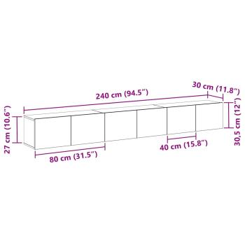 3-teilige TV-Cabinet-Set Schwarz aus Holzwerkstoff