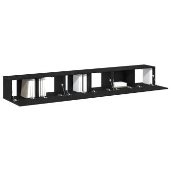 3-teilige TV-Cabinet-Set Schwarz aus Holzwerkstoff