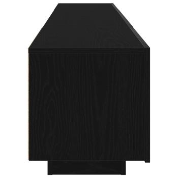 TV-Schrank mit LED-Lichtern, Schwarz, Eiche, 180x35x40 cm, Holzwerkstoff