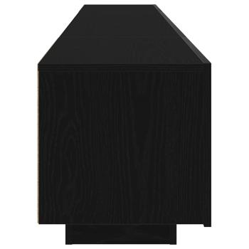 TV-Schrank mit LED-Licht in Schwarz und Eiche 200x35x40 cm aus Holzwerkstoff