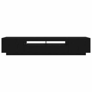 TV-Schrank mit LED-Licht in Schwarz und Eiche 200x35x40 cm aus Holzwerkstoff