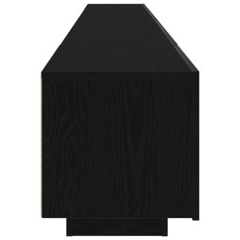 TV-Schrank mit LED-Leuchten, schwarz, Eiche, 260x35x40 cm, Holzwerkstoff