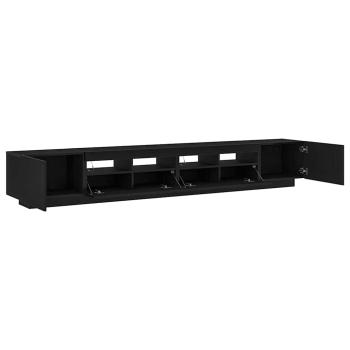 TV-Schrank mit LED-Leuchten, schwarz, Eiche, 260x35x40 cm, Holzwerkstoff