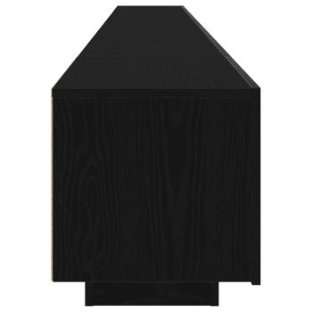 TV-Schrank mit LED-Lichtern in Schwarz und Eiche, 300x35x40 cm, Holzwerkstoff