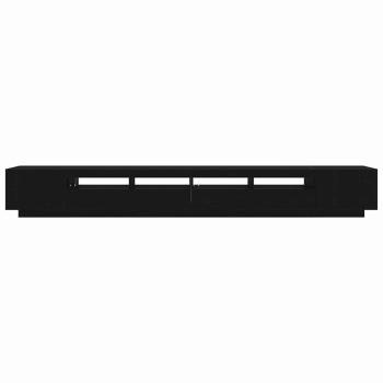 TV-Schrank mit LED-Lichtern in Schwarz und Eiche, 300x35x40 cm, Holzwerkstoff