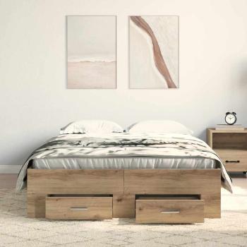 Bettgestell mit Schubladen Artisan Eiche 120x200 cm Holzwerkstoff