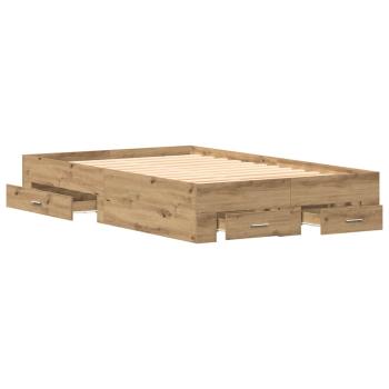 Bettgestell mit Schubladen Artisan Eiche 120x200 cm Holzwerkstoff