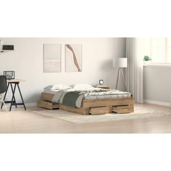 Bettgestell mit Schubladen Artisan Eiche 120x200 cm Holzwerkstoff