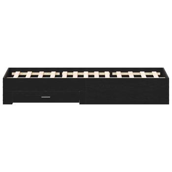 Bettgestell mit Schubladen Schwarz Eiche 135x190 cm Ingenieurholz