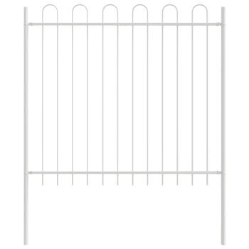 Gartenzaun mit Bogenoberteil Grau 3,4x0,6 m Stahl