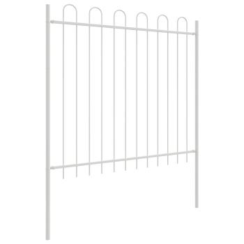 Gartenzaun mit Bogenoberteil Grau 3,4x0,6 m Stahl