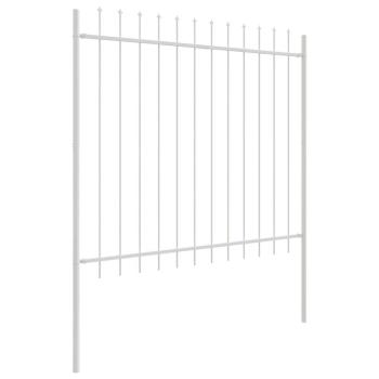 Gartenzaun mit Spitzen Weiß 3,4 x 1,5 m aus Stahl