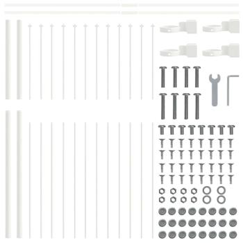 Gartenzaun mit Spitzen Weiß 3,4 x 1,5 m aus Stahl
