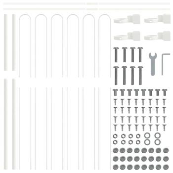 Gartenzaun mit Bogenoberteil Weiß 3,4x1,5 m Stahl