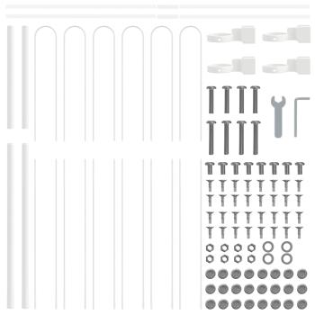 Gartenzaun mit Bogenoberkante Weiß 5,1x1,5 m aus Stahl