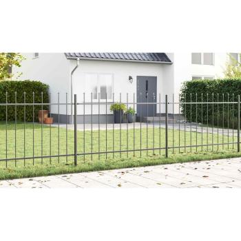 Gartenzaun mit Speartop in Grau 6,8x1 m aus Stahl