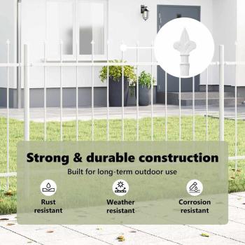 Gartenzaun mit Speartop Weiß 6,8x1 m aus Stahl