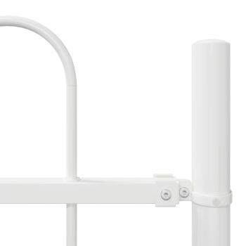 Gartenzaun mit Speerkrone Weiß 6,8x1,5 m Stahl