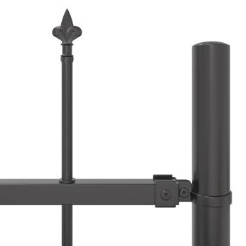 Gartenzaun mit Speartop Grau 8,5x0,6 m Stahl