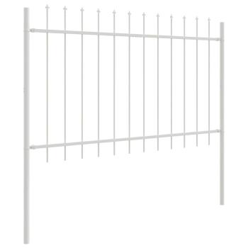 Gartenzaun mit Spear-Top Weiß 10,2x0,8 m aus Stahl