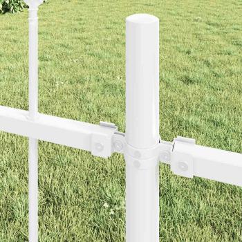 Gartenzaun mit Spear-Spitze Weiß 13,6 x 1,2 m aus Stahl
