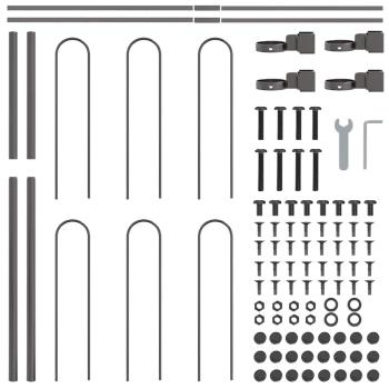 Gartenzaun mit Bogenoberteil Grau 15,3x1,2 m Stahl