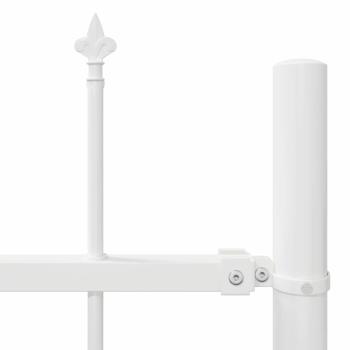 Gartenzaun mit Spitze Weiß 15,3x1,2 m aus Stahl