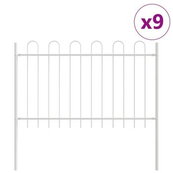 Gartenzaun mit Bogenoberteil Weiß 15,3x1 m Stahl