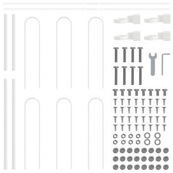Gartenzaun mit Bogenoberteil Weiß 15,3x1 m Stahl
