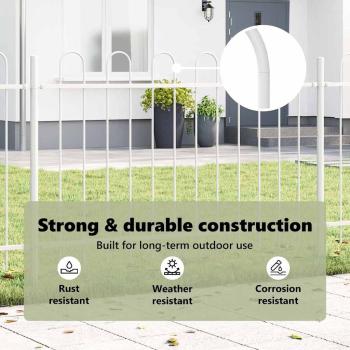 Gartenzaun mit Bogenoberteil Weiß 15,3x1 m Stahl