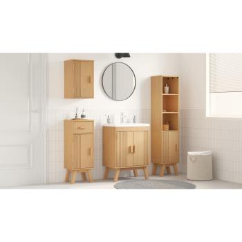 4-teiliges Badezimmermöbel-Set aus massivem Kiefernholz