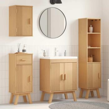 4-teiliges Badezimmermöbel-Set aus massivem Kiefernholz