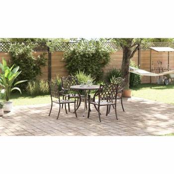 5-teiliges Gartentischset aus Bronze-Gussaluminium