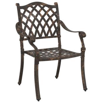 5-teiliges Gartentischset aus Bronze-Gussaluminium