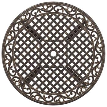 7-teiliges Garten-EssSet aus Bronze-Gussaluminium