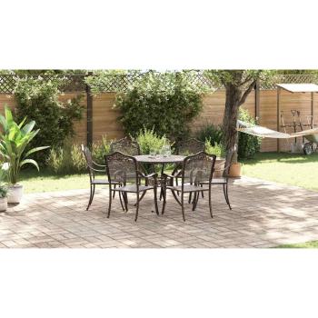 7-teiliges Garten-EssSet aus Bronze-Gussaluminium
