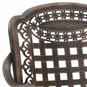 3-teiliges Garten Bistro Set Bronze Gussaluminium