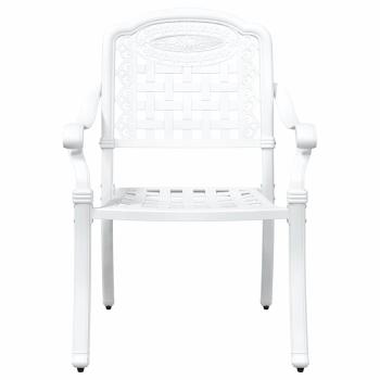 ARDEBO.de - 5-teiliges Garten-Esszimmer-Set aus weißem Gussaluminium