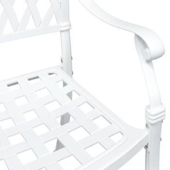3-teiliges Gartenset Bistro aus weißem Gusseisen