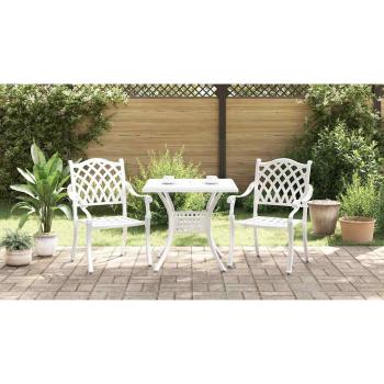 3-teiliges Gartenset Bistro aus weißem Gusseisen